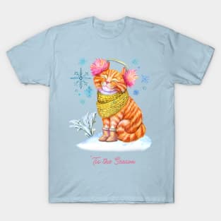 Tis The Seasons Winter Cat T-Shirt